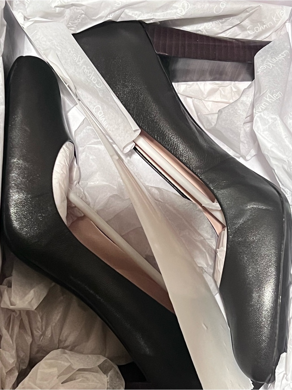 Calvin Klein Black Leather Women's Classic Pumps - Sleek Rounded Toe